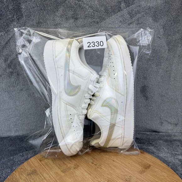 Nike Shoes Womens Size 8.5 White Court Vision Low Iridescent Swoosh CW5596-100 - Picture 10 of 10